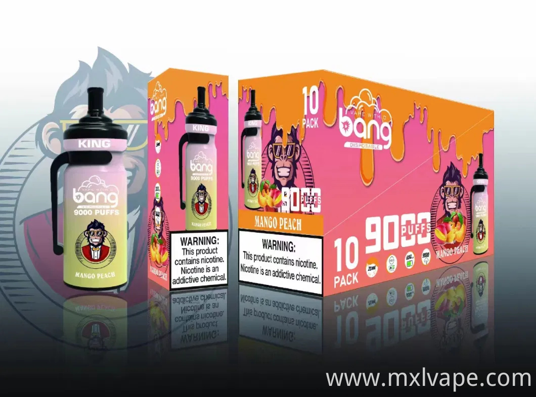 E-Cigarette Disposable Puff Vape Pen Vaporizer Bang XXL Bang King 9000 Puffs with 16 Flavor Liquid Pre-Filled